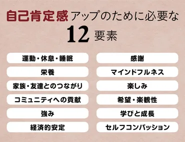 自己肯定感を高めるために今日からできる6つのこと＆必要な12要素 